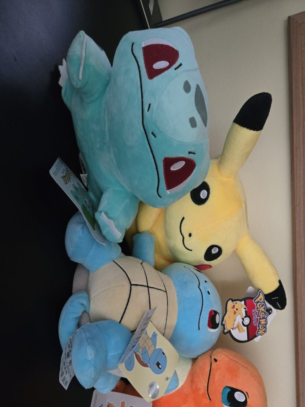 4- 8in Pokemon NWT. Pikachu, Squirtle, Bulbasaur, and Charmander